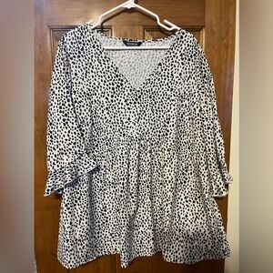 BloomChic Black and White Spotted Blouse